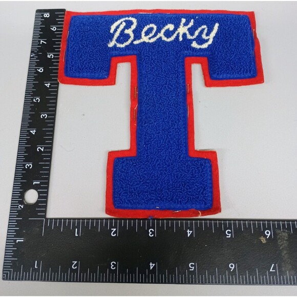 Other - Vintage 1970's Letter "T" "Becky" Letterman Sew On Patch